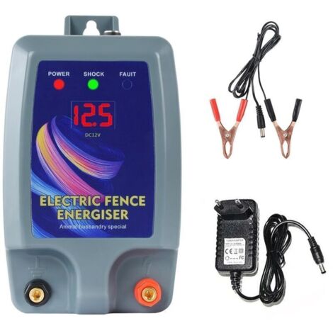 Elettrificatore per recinzione elettrica, kit per recinzione elettrica, recinzione elettrica per bestiame, 2 modalità di alimentazione per l'allevamento di bestiame
