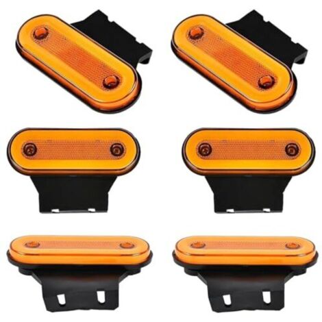 Luci di posizione 12V/24V con staffa, luce di posizione a LED arancione, luci di posizione a LED, riflettore per luce di posizione laterale per camion, luce posteriore, luce di stop per rimorchi e rou (1/4)