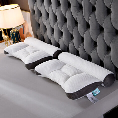 Cuscino ergonomico per apnea notturna, cuscino ergonomico, apnea notturna cervicale, antirussamento e apnea notturna, grigio, 40x60 cm, 1 pz.