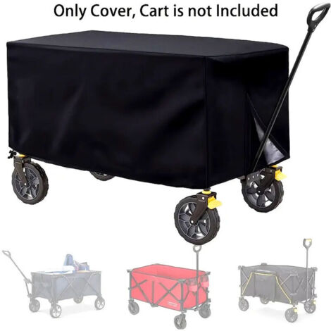 Telo copri carrello da giardino pieghevole e impermeabile in tessuto Oxford per uso esterno, 97 x 61 x 56 cm (nero)