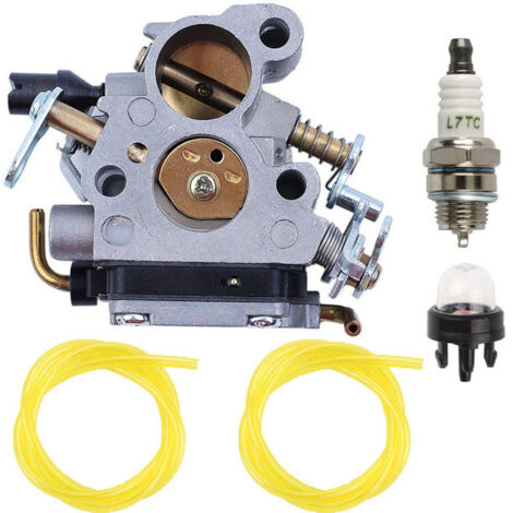 Kit carburatore Husqvarna 235 236E 240E per motoseghe Zama C1T-W33 CS2234 CS2238, fornito con lampadina di avviamento, candela e tubo del carburante. (1/4)