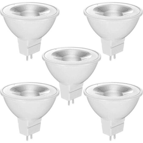 Lampadine LED GU5.3 MR16 12V, bianco caldo 2700K, 520LM, angolo 36°, lampadine LED spot 12V, non dimmerabili, confezione da 5