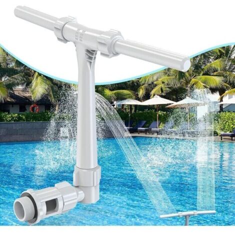 Fontana d'acqua a doppio getto per piscine fuori terra/interrate, accessori per piscine a doppio getto per piscine fuori terra/interrate, fontana per piscina regolabile 2 in 1 per piscine fuori terra (1/4)