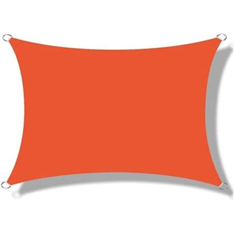 Vela ombreggiante rettangolare, vela ombreggiante impermeabile, protezione UV al 95% con design traspirante e antivento, per pergola, terrazza, balcone, giardino, uso esterno, arancione, 2x2 m [Classe (1/4)
