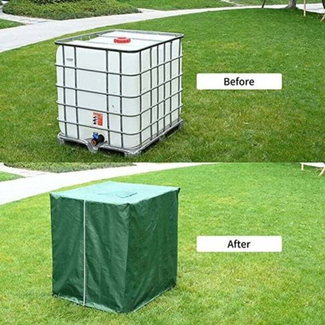 Telo di copertura per cisterna da 1000 litri, telo di protezione solare per cisterna IBC per acqua piovana, antipolvere, resistente ai raggi UV, telo protettivo, telo protettivo verde (116 x 100 x 120 (1/4)