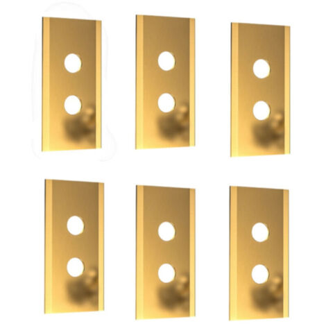 Lame di ricambio compatibili con i rasaerba robotizzati Mammotion Luba Yuka - Doppio foro, oro, confezione da 6 lame, spessore 0,9 mm (1/4)