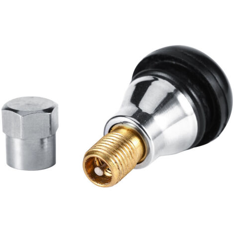 pz. Valvole per pneumatici TR412 AC, valvole per ruote tubeless in ottone cromato per auto e moto (1/4)