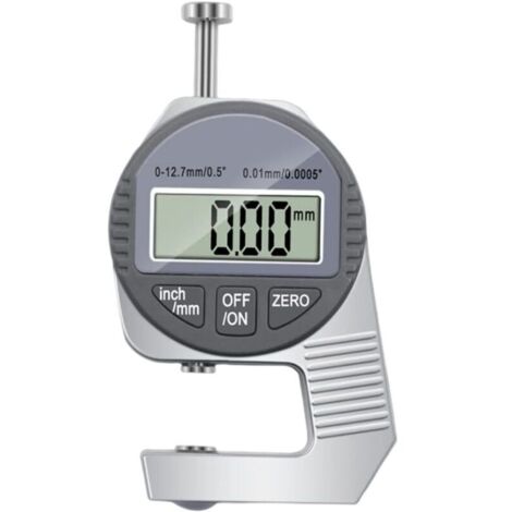 Misuratore di spessore digitale, misuratore digitale con schermo LCD 0-12,7 mm, micrometro elettronico chiuso con ghiera per spessore pelle e tessuto con display digitale (1/4)