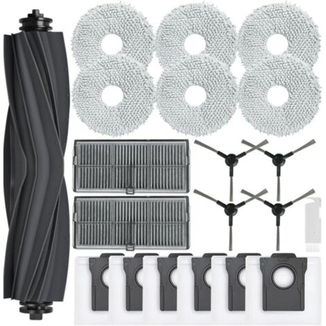 Kit di accessori per Dreame L10s Pro Ultra Heat, Parti di ricambio per Dreame X30 Ultra, 1 spazzola principale, 6 sacchetti per la polvere, 6 panni per mocio, 2 filtri, 4 spazzole laterali