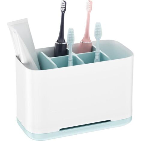 Portaspazzolino, portaspazzolino elettrico con distanziatore regolabile, grande organizer portaspazzolino rimovibile, per bagno, doccia, famiglia, bambini (1/4)