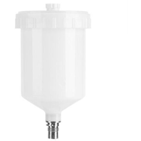 Tazza per vernice Sata, tazza di plastica, contenitore per vernice a gravità, connettore filettato per pistola a spruzzo, capacità 600 ml (1/4)