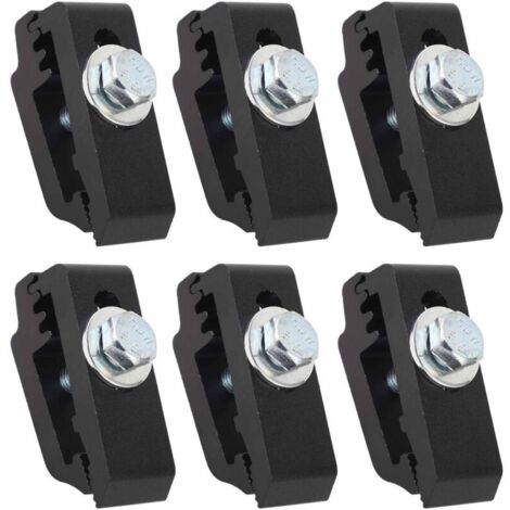 Set di 6 morsetti di montaggio per auto, in alluminio ad alta resistenza, per cassoni di camion, tetti di tende, portabici, portamoto, campeggio, nero (1/4)