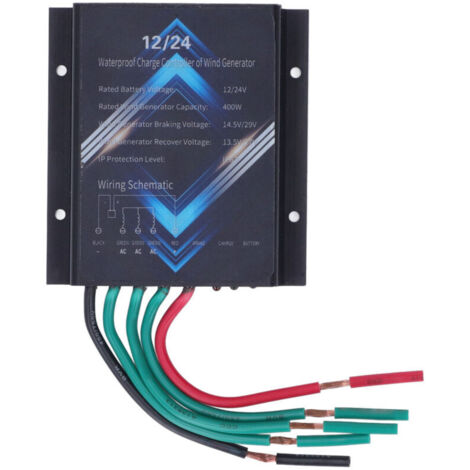 Regolatore per turbine eoliche, regolatore automatico per turbine eoliche a batteria da 12 V/24 V, turbina eolica in lega di alluminio impermeabile da 400 W, regolatori per energie rinnovabili