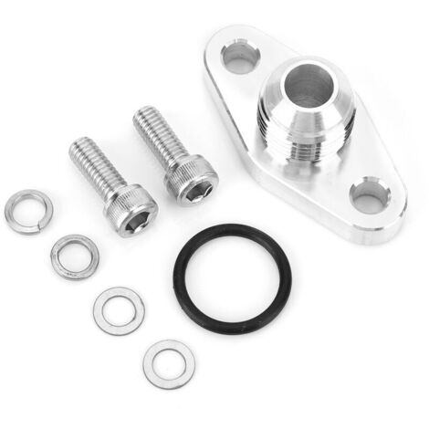 Kit turbo di ritorno dello scarico dell'olio in alluminio per turbo TD015 TD02 TF035 TD06, elevata resistenza al calore, facile installazione con rondelle per bulloni per modifiche. (1/4)