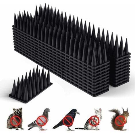 Dispositivo anti-piccioni in plastica, 5,7 metri, per balcone, terrazza, finestra - Dissuasore per piccioni da esterno, punte anti-piccioni (20 pezzi, nero)