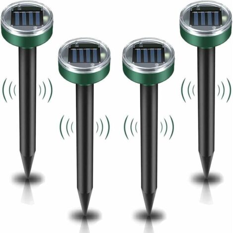 Repellente per talpe ad energia solare, repellente per parassiti ad ultrasuoni da 4 pezzi - Controllo delle talpe con grado di impermeabilità IP65, repellente per talpe da giardino (1/4)