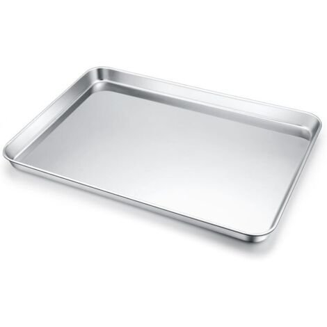 Vassoio rettangolare in acciaio inox 304 per la cottura di riso e pane, 40 x 60 cm