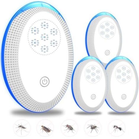 Repellente per parassiti a ultrasuoni, trappole elettroniche per insetti, confezione da 4 per uso interno, protezione efficace contro ratti, ragni, zanzare, ecc. (1/4)