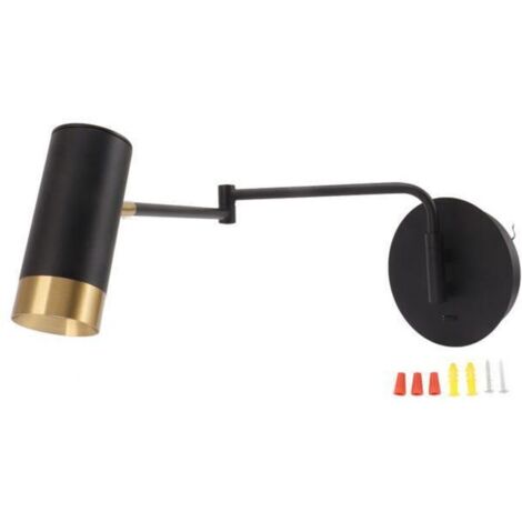 Applique da parete con braccio girevole, lampade da parete da comodino con bracci girevoli regolabili per camera da letto, soggiorno, lettura, nere