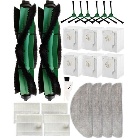 23 pezzi di ricambio per iRobot Roomba Combo 2 Essential, iRobot Roomba 105 Combo, base di svuotamento automatica, accessori: 2 spazzole principali, 6 spazzole laterali, 4 filtri HEPA, 6 sacchetti per (1/4)