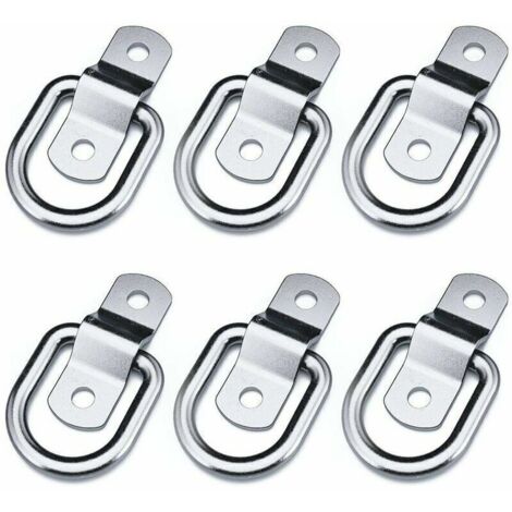 Set di 6 anelli di fissaggio resistenti per montaggio, fissaggio, cinghie, ancoraggio, aggancio e traino. (1/4)