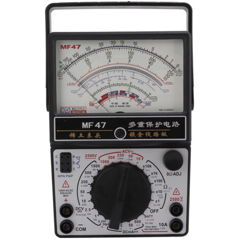 Multimetro MF47 con puntatore magnetico interno, multimetro analogico ad alta precisione, voltmetro per uso industriale. (1/4)