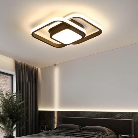 Plafoniera LED minimalista per camere da letto, scale, balconi e ingressi – Faretto quadrato nero con tre dimmer – 36W (1/4)