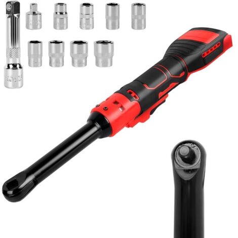Chiave a cricchetto senza fili da 3/8" per batterie Milwaukee M18 da 18 V, albero esteso da 16 cm, 320 giri/min, 80 Nm, chiave a cricchetto elettrica con luce LED e 8 bussole (batteria non inclusa) (1/4)