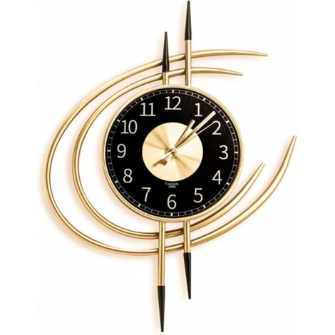 Grande orologio dorato, design moderno XXL 54 cm, gigante orologio da parete silenzioso senza ticchettio, originale orologio da parete in metallo per la decorazione del soggiorno. (1/4)