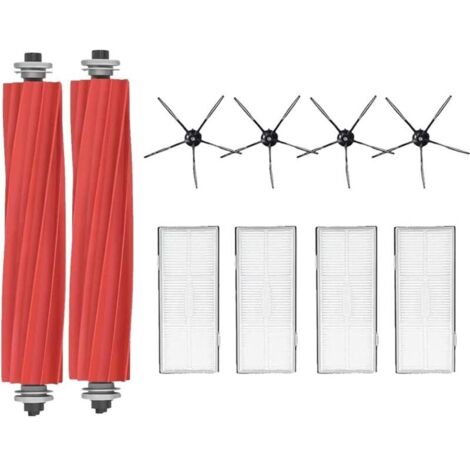 Kit di ricambi compatibile con l'aspirapolvere Roborock S7 S7 Plus S7 MaxV S7 MavV Ultra: 2 spazzole principali, 4 filtri dell'aria, 4 spazzole laterali. (1/4)