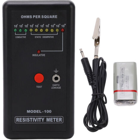 Misuratore di resistenza antistatica di precisione – Tester di elettricità statica con autocalibrazione – Ideale per ingegneria, manutenzione, produzione e altro ancora (1/4)