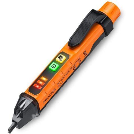 Penna tester di tensione NCV, rilevatore di tensione a sensibilità regolabile 12-1000V/48-1000V, tester senza contatto con allarme acustico, test del filo di fase/neutro e torcia. (1/4)