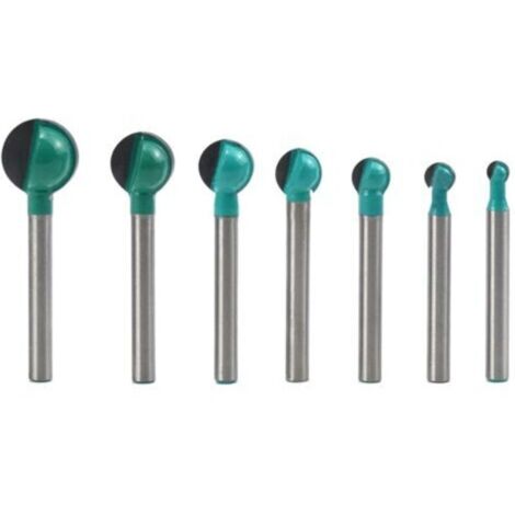 Set di 7 frese per legno con gambo tondo, 6 mm, 6/8/10/12/14/16/19 mm, per scanalature (1/4)
