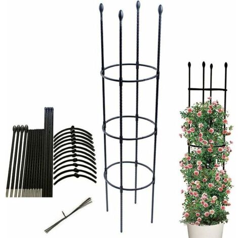 Traliccio per piante rampicanti, gabbia di supporto in metallo di grandi dimensioni, obelisco da giardino per piante rampicanti, colonna per rose, robusto e stabile, adatto per vasi da fiori da giardi