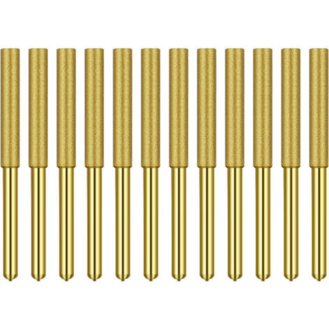 Affilacatene per motoseghe, affilacatene diamantate placcate in titanio, mole diamantate per affilare motoseghe, Pierre Jewelry Wood, 12 pezzi, 5/32 pollici, 4,0 mm (1/4)