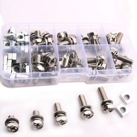 60 pezzi (30 set) Viti e dadi per batteria moto, dadi e bulloni per terminali batteria moto M6x10/12/16/18/20mm, bullone batteria scooter per ATV, scooter, bicicletta, fai da te