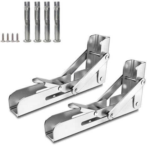 staffe pieghevoli per mensole a muro, salvaspazio, supporti per mensole con viti di espansione in acciaio inox, 150 mm, mensola a console pieghevole resistente (1/4)