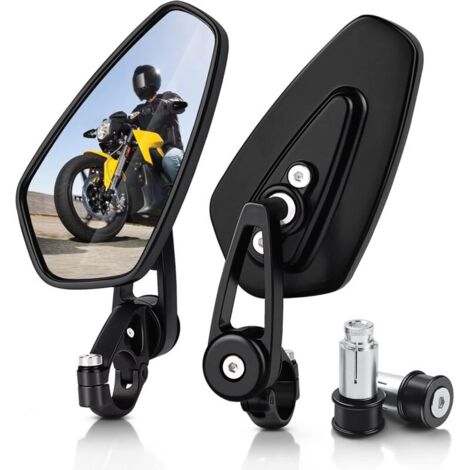 Specchietti retrovisori per moto - Specchietti retrovisori da manubrio da 7/8" (22 mm) compatibili con la maggior parte di Honda Grom, Yamaha, Kawasaki, Ducati, Suzuki e altri modelli.