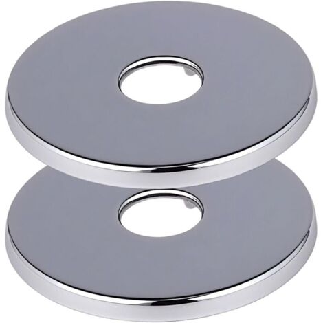 Rosetta per rubinetto in argento a 2 pezzi, diametro 21 mm (1/2") - Rosetta piatta per rubinetto in acciaio inox 80x5mm - Kit di montaggio a parete per miscelatore doccia e tubo di riscaldamento
