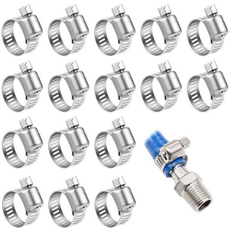 25 fascette stringitubo in metallo da 6-12 mm, fascette stringitubo regolabili in acciaio inox, fascette stringitubo in acciaio inox 304 per tubi dell'acqua domestica (25 pezzi 6-12 mm) (1/4)
