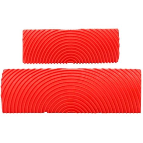 Set di 2 pennelli cilindrici in gomma effetto legno per pittura fai da te, ideali per decorare pareti e pareti. Facili da usare. (1/4)