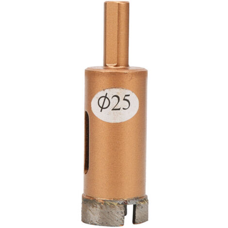Punte diamantate, seghe a tazza cave con gambo triangolare da 25-38 mm per forare piastrelle, cemento, mattoni, vetro, marmo e ceramica (25 mm) (1/4)