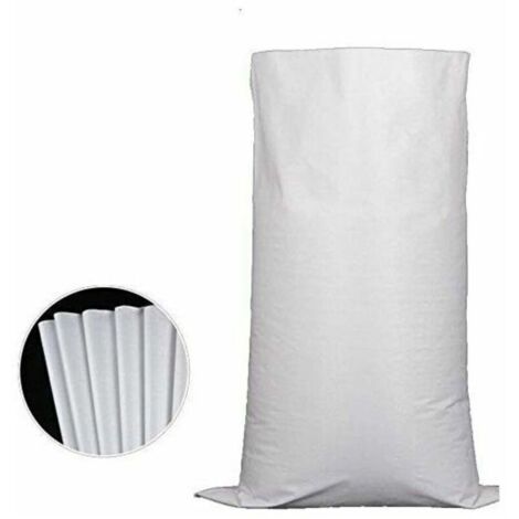 10 sacchi per detriti, sacchi in tessuto bianco 60x100 cm, sacchi per detriti di grande capacità, per logistica e trasporti, materiali edili o rifiuti da giardino. (1/4)