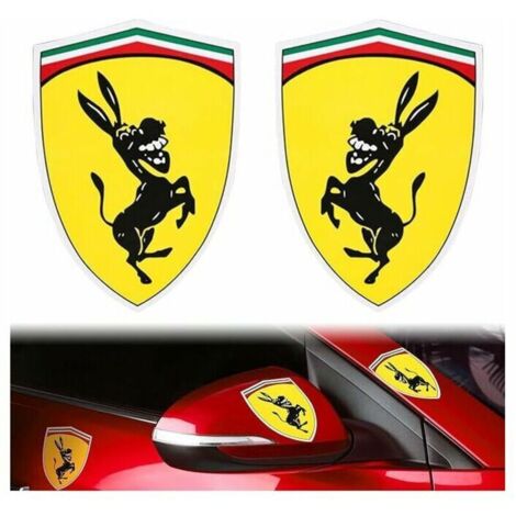 paio di divertenti adesivi per auto con asinelli, adesivi riflettenti per auto, compatibili con Ferrari (1/4)
