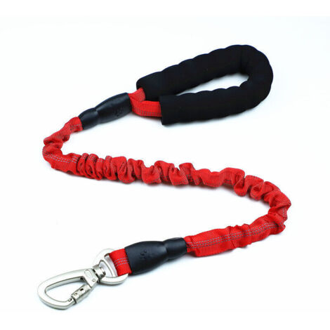 Guinzaglio per cani di taglia grande, guinzaglio per cani di taglia grande per cani da 20 a 60 kg, elastico resistente (90-150 cm, rosso)