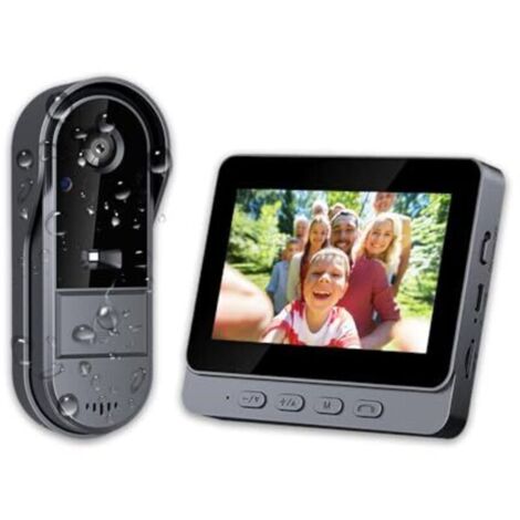 Campanello senza fili con telecamera 1080P, impermeabile IP67, videocitofono per esterni con schermo da 4,3", angolo di visione di 170°, visione notturna, videocitofono per la casa, non richiede Wi-Fi