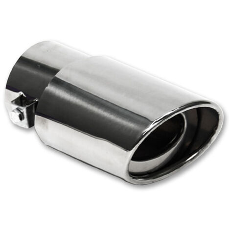 Terminali di scarico universali in acciaio inox da 63 mm, silenziatore di scarico dritto a uscita singola color argento (1/4)