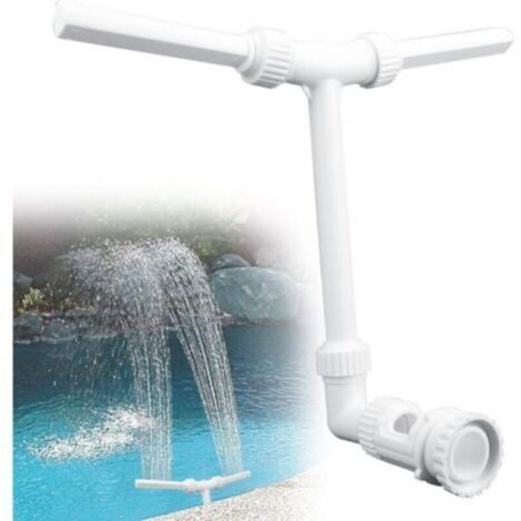 Cascata bianca per piscina, fontana per piscina, irrigatore per piscina, aeratore per piscina, cascata idrodinamica regolabile per piscina e giardino esterno, compatibile con interfacce da 1,5 pollici