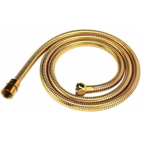 Tubo doccia dorato, flessibile da 1,5 m in acciaio inox, con protezione anti-scoppio per tutti i soffioni doccia (G1/2) (1/4)