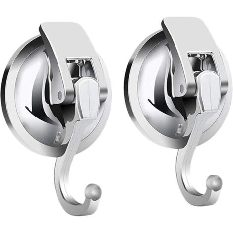 Set di 2 potenti ganci a ventosa, porta asciugamani, ganci a ventosa da parete per bagno, cucina, doccia, finestra, vetro (1/4)